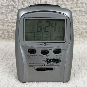 Howard Miller 645-506 Digital Atomic Radio‎ Controlled Alarm Clock Silver Tone
